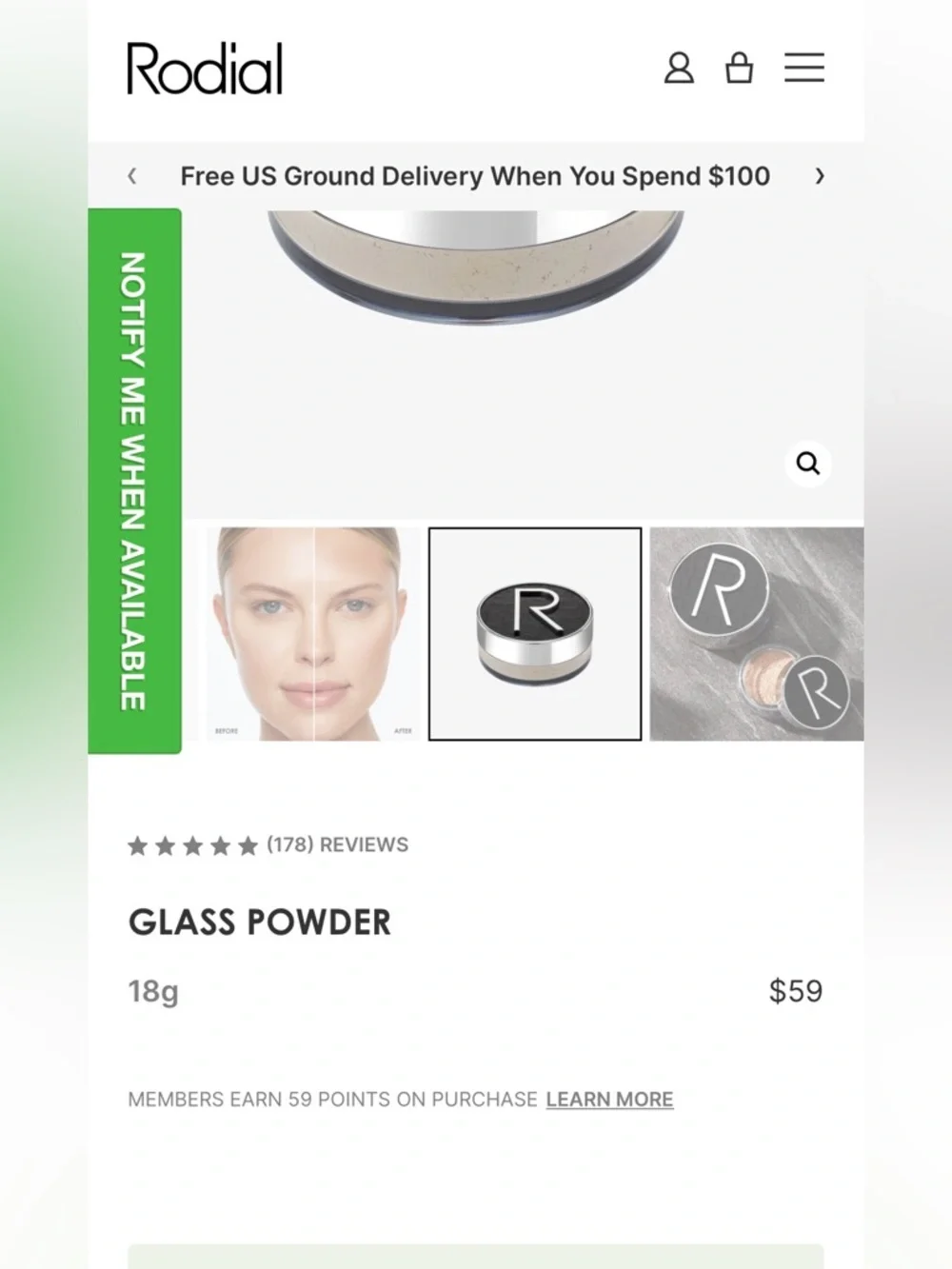Rodial Glass Powder Loose Setting Powder & Rodial Collagen Drops